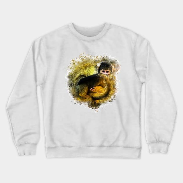 Squirrel Monkey Crewneck Sweatshirt by ElviraDraat